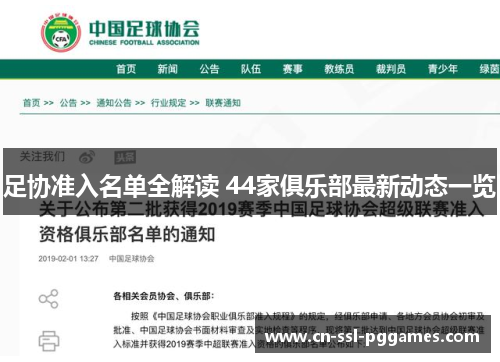 足协准入名单全解读 44家俱乐部最新动态一览 足协准入名单全解读 44家俱乐部最新动态一览